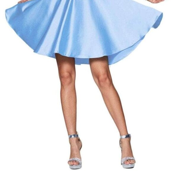NWT Cinderella Divine CD0140 Homecoming Dress Satin Blue Size XS - Picture 2 of 4